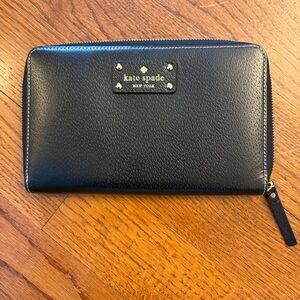 Kate Spade Black Zip Travel Wallet